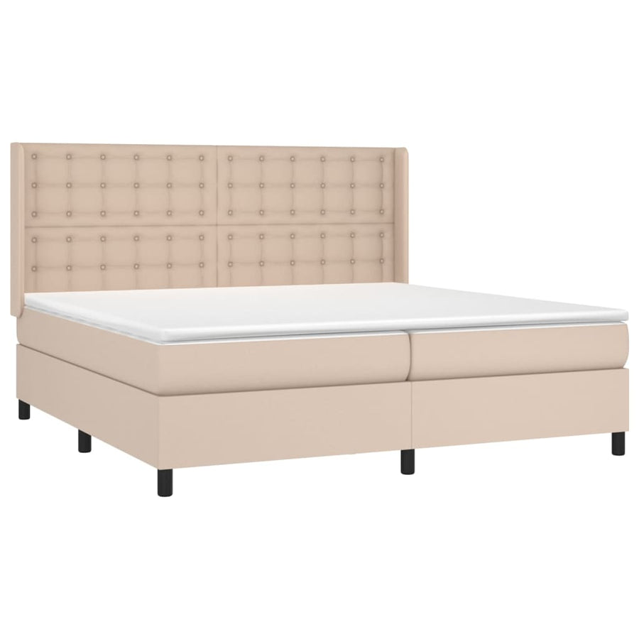 Boxspring Met Matras En Led Kunstleer Kleur 200X200Cm 200 x 200 cm