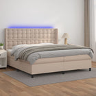 Boxspring met matras 200x200 cm bruin kunstleer