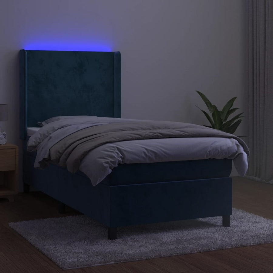 Boxspring Met Matras En Led Fluweel 90 x 190 cm