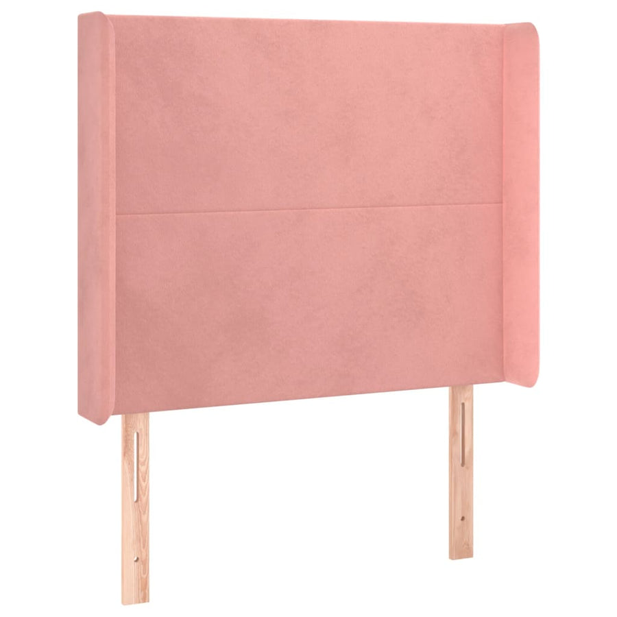 Boxspring Met Matras En Led Fluweel Roze 90 x 190 cm Effen ontwerp