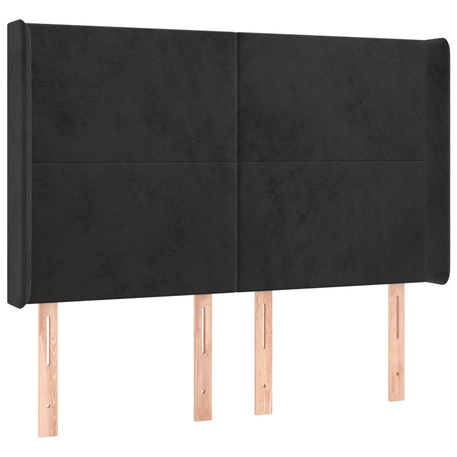 Boxspring met matras en LED fluweel zwart 140x190 cm 140 x 190 cm Zwart