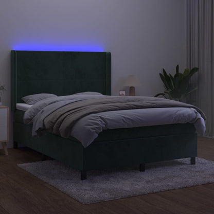 Boxspring Met Matras En Led Fluweel 140 x 190 cm