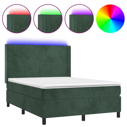 Boxspring Met Matras En Led Fluweel 140 x 200 cm