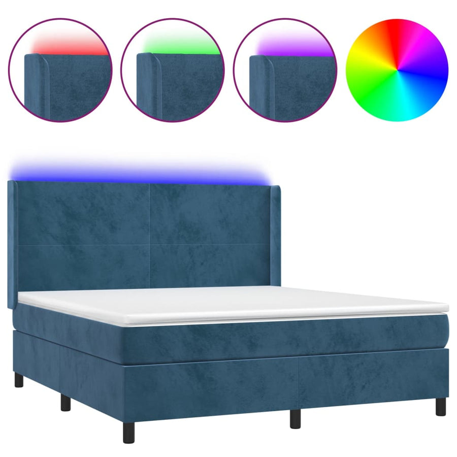 Boxspring Met Matras En Led Fluweel 160 x 200 cm