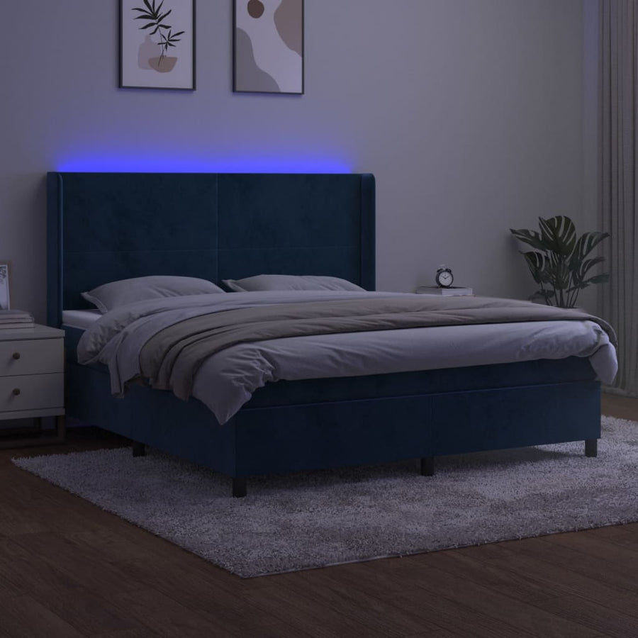 Boxspring Met Matras En Led Fluweel 160 x 200 cm
