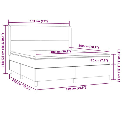 Boxspring Met Matras En Led Fluweel 180 x 200 cm