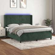 Boxspring met matras 180x200 cm groen fluweel