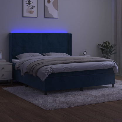 Boxspring Met Matras En Led Fluweel 180 x 200 cm