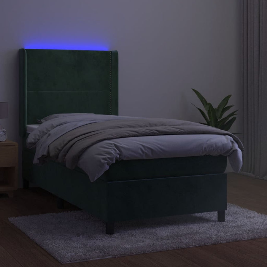 Boxspring Met Matras En Led Fluweel 100 x 200 cm