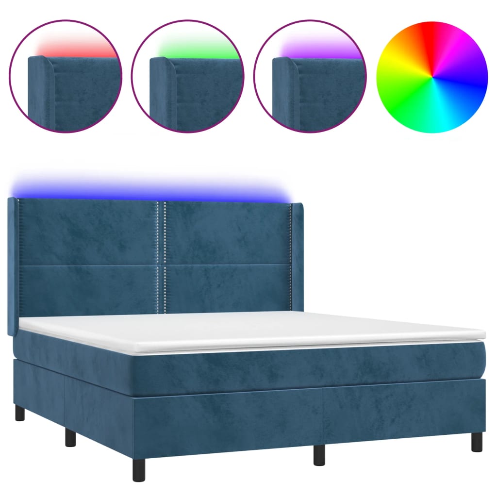 Boxspring Met Matras En Led Fluweel 160 x 200 cm