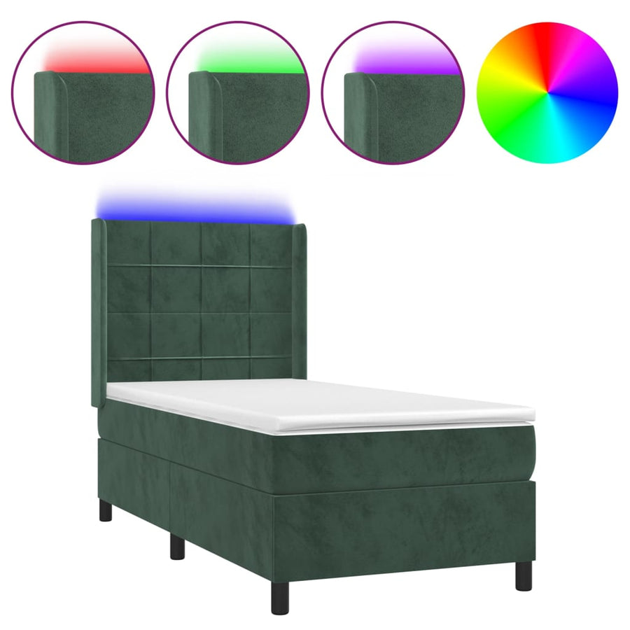 Boxspring Met Matras En Led Fluweel 100 x 200 cm