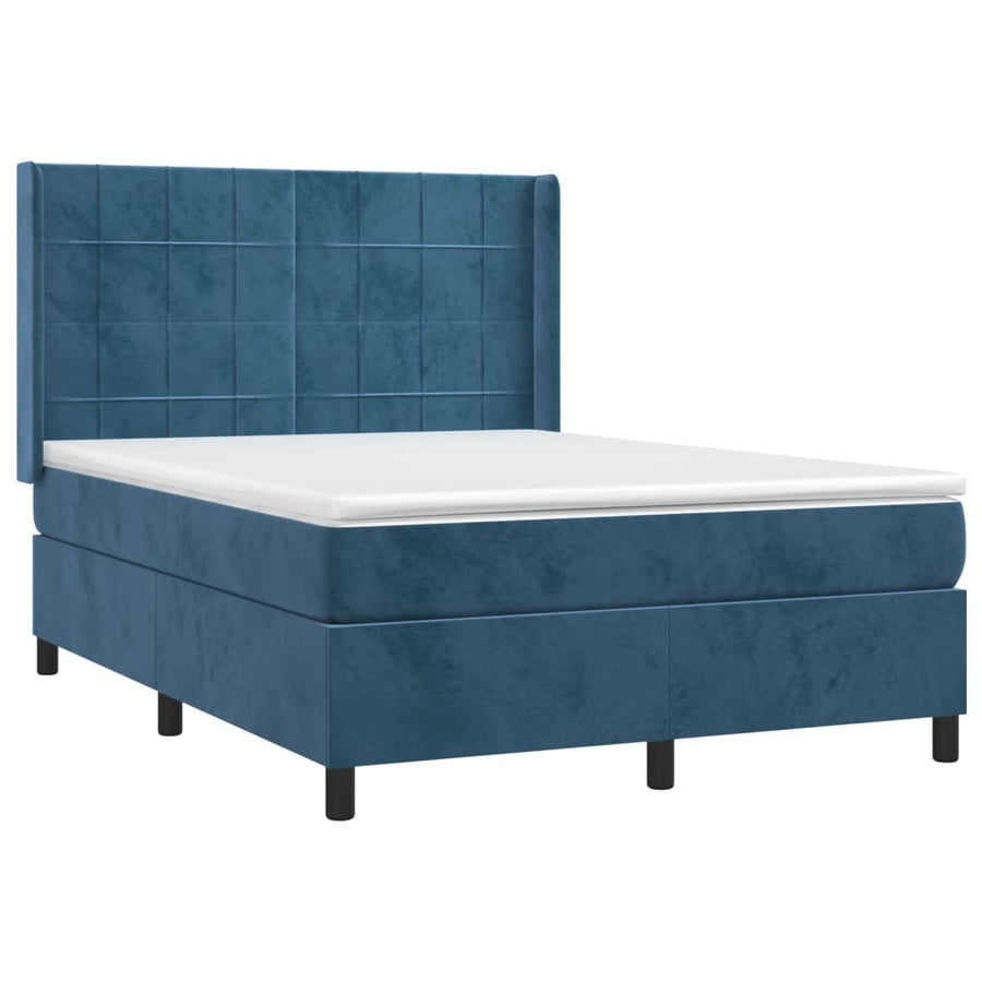 Boxspring Met Matras En Led Fluweel 140 x 200 cm