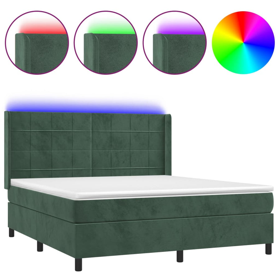 Boxspring Met Matras En Led Fluweel 160 x 200 cm
