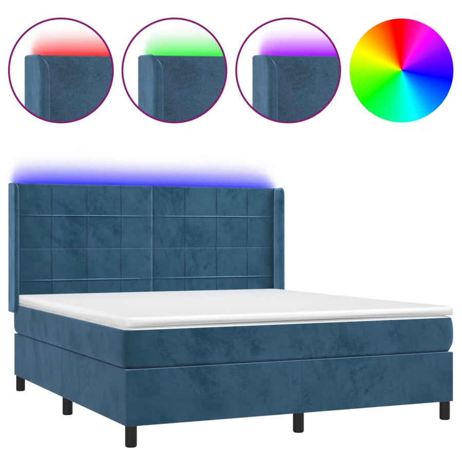 Boxspring Met Matras En Led Fluweel 160 x 200 cm