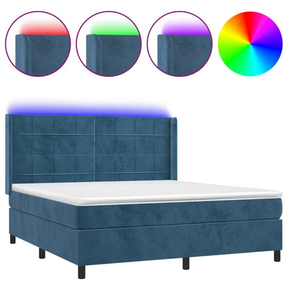 Boxspring Met Matras En Led Fluweel 180 x 200 cm