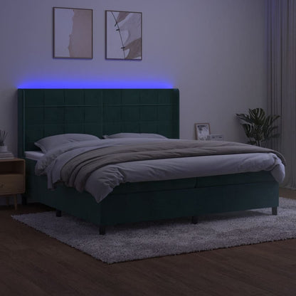 Boxspring Met Matras En Led Fluweel 200 x 200 cm