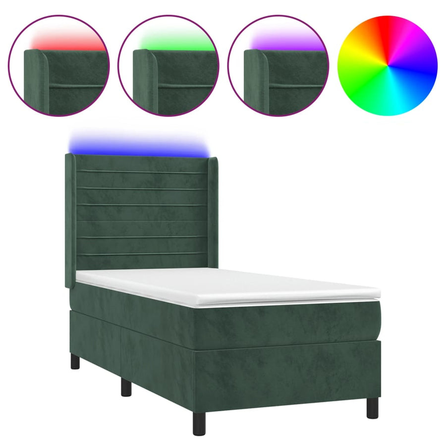 Boxspring Met Matras En Led Fluweel 80 x 200 cm