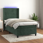 Boxspring met matras en LED fluweel donkergroen 90x190 cm 90 x 190 cm Donkergroen