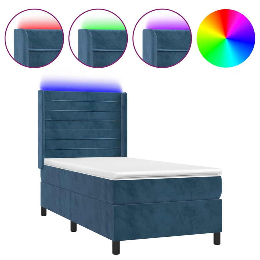 Boxspring Met Matras En Led Fluweel 90 x 200 cm