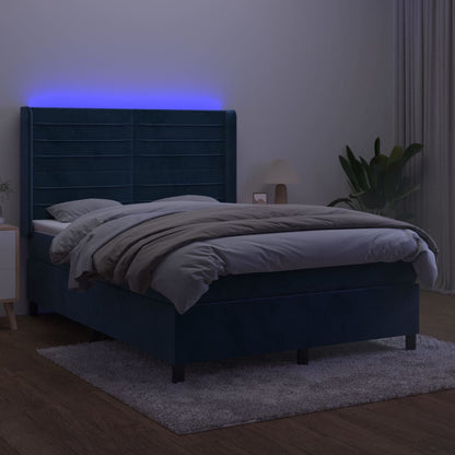 Boxspring Met Matras En Led Fluweel 140 x 200 cm