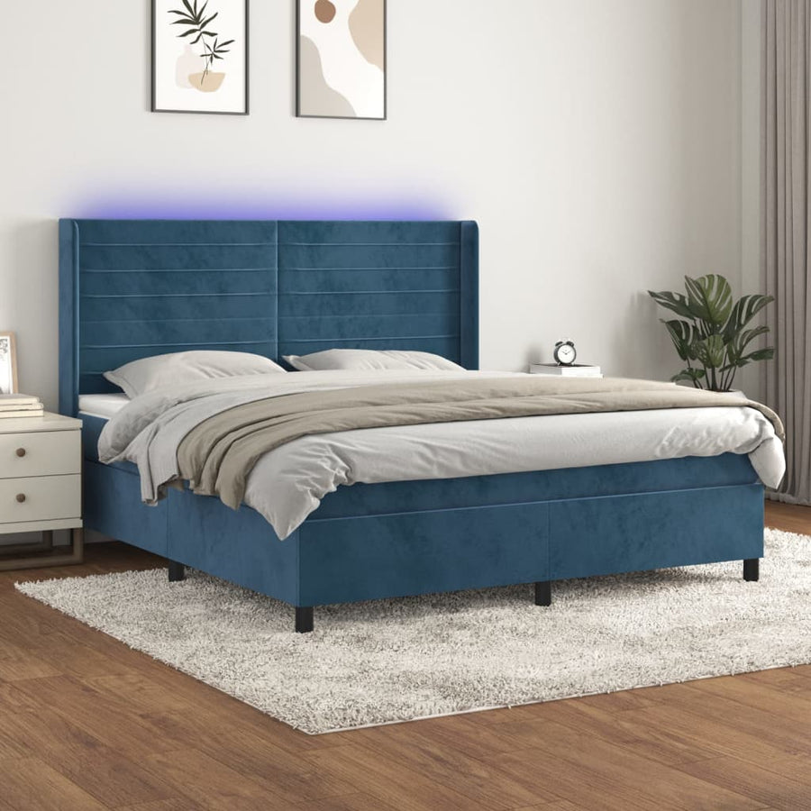 Boxspring Met Matras En Led Fluweel 160 x 200 cm