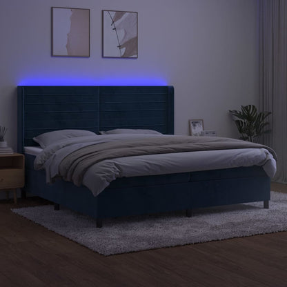 Boxspring Met Matras En Led Fluweel 200 x 200 cm