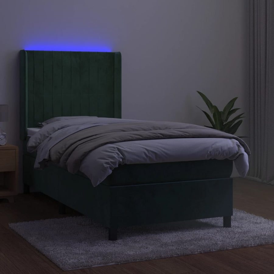 Boxspring Met Matras En Led Fluweel 80 x 200 cm