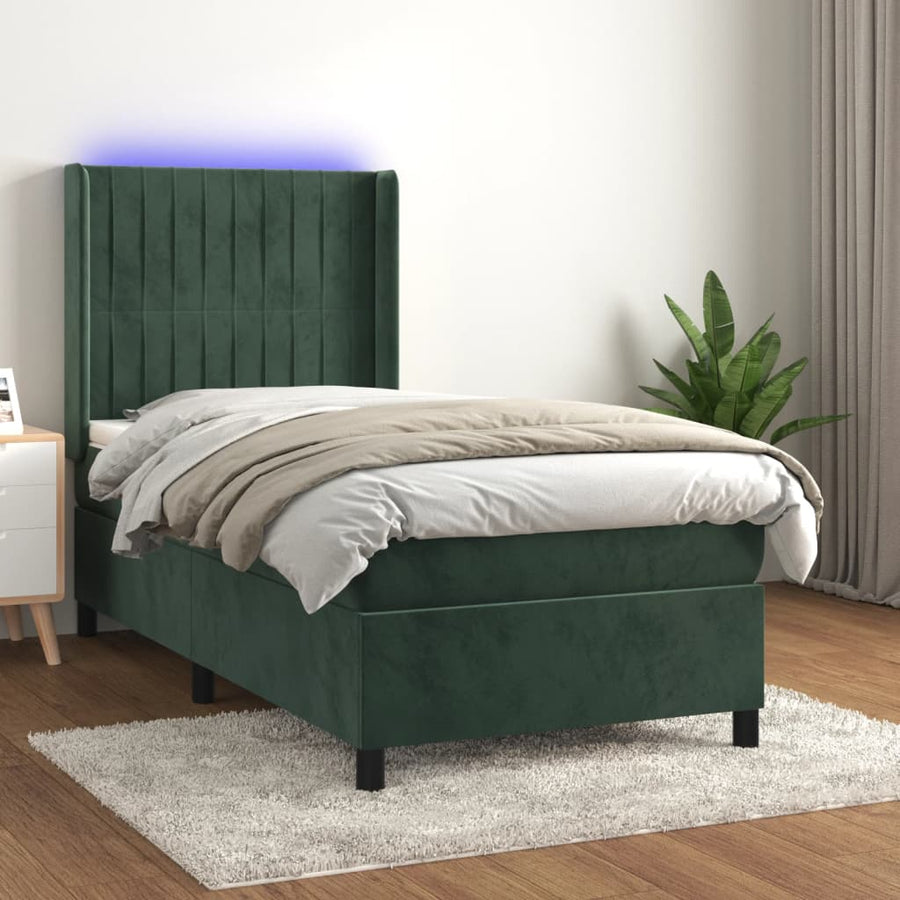 Boxspring Met Matras En Led Fluweel 90 x 200 cm