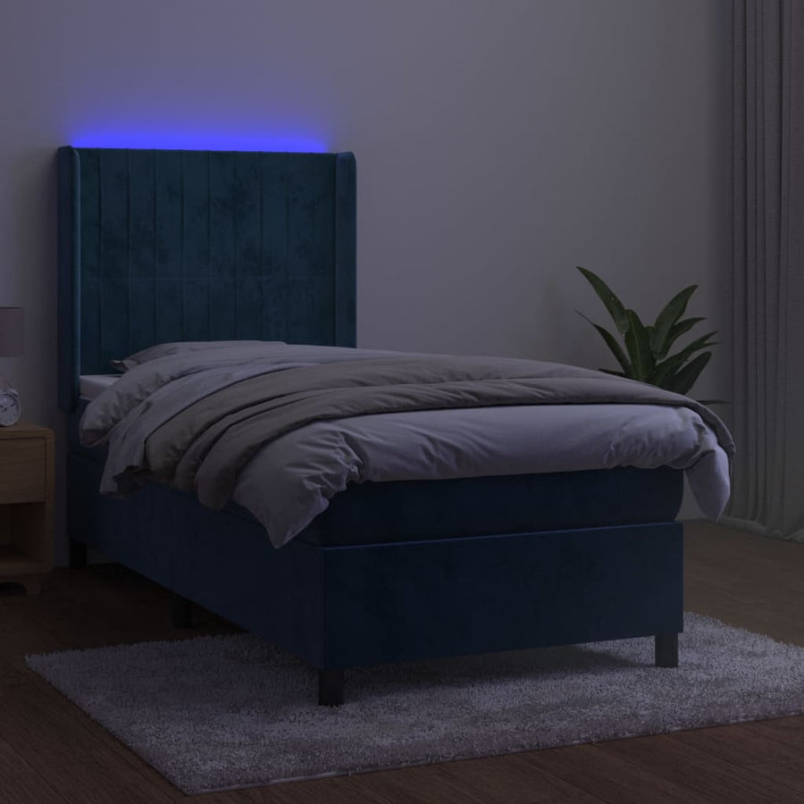Boxspring Met Matras En Led Fluweel 90 x 200 cm