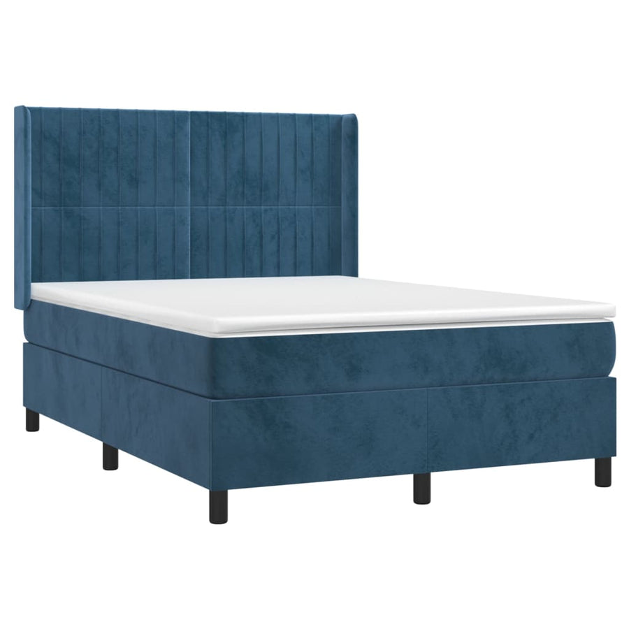 Boxspring Met Matras En Led Fluweel 140 x 200 cm