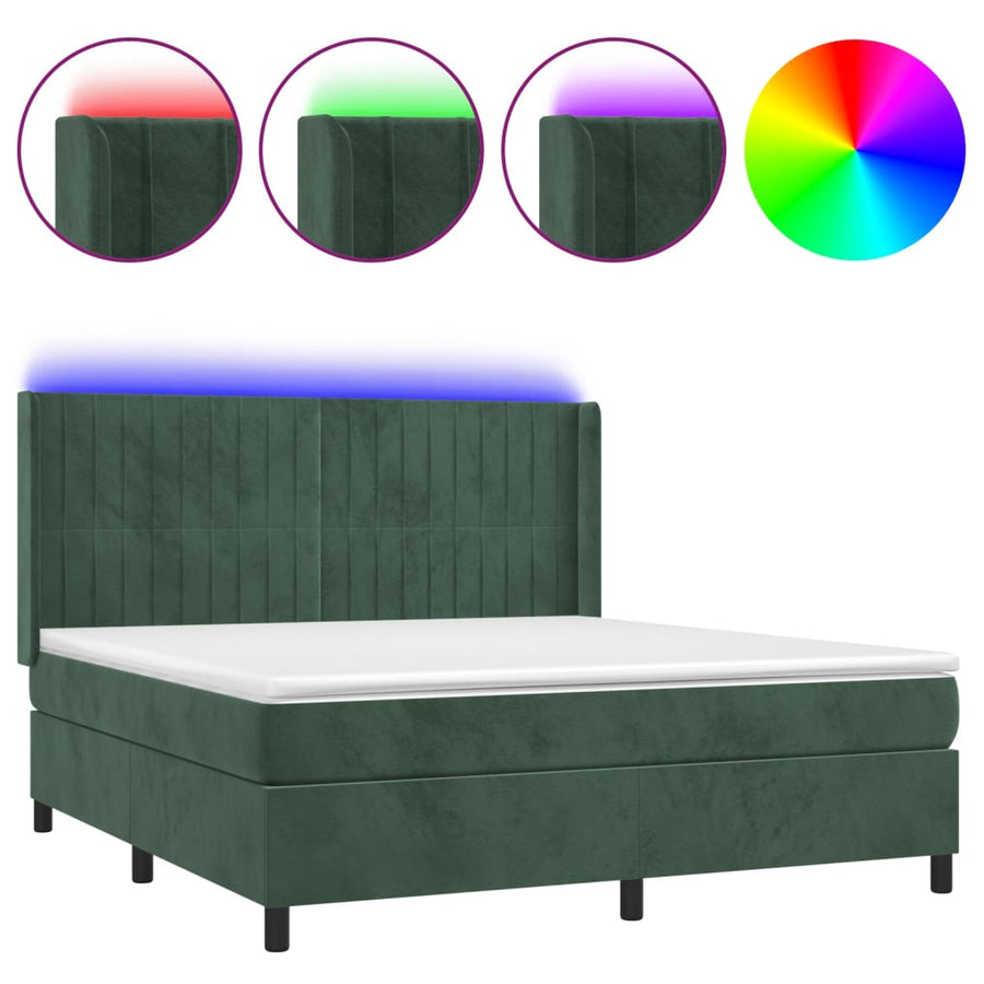 Boxspring Met Matras En Led Fluweel 160 x 200 cm
