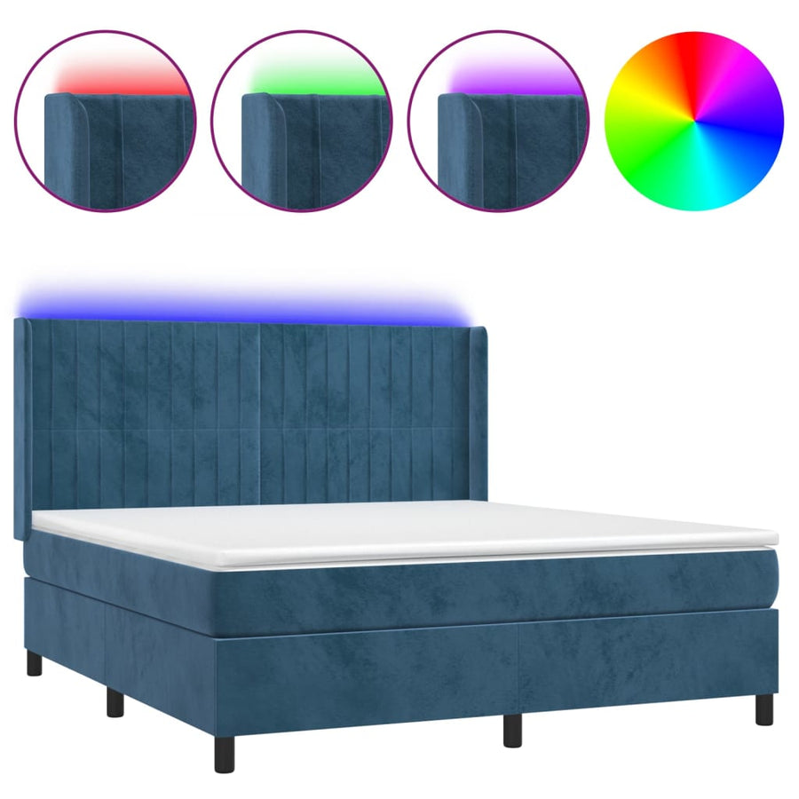 Boxspring Met Matras En Led Fluweel 160 x 200 cm