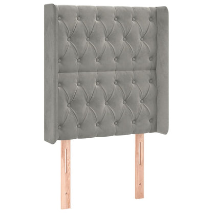 Boxspring Met Matras En Led Fluweel Lichtgrijs 80 x 200 cm Getuft ontwerp