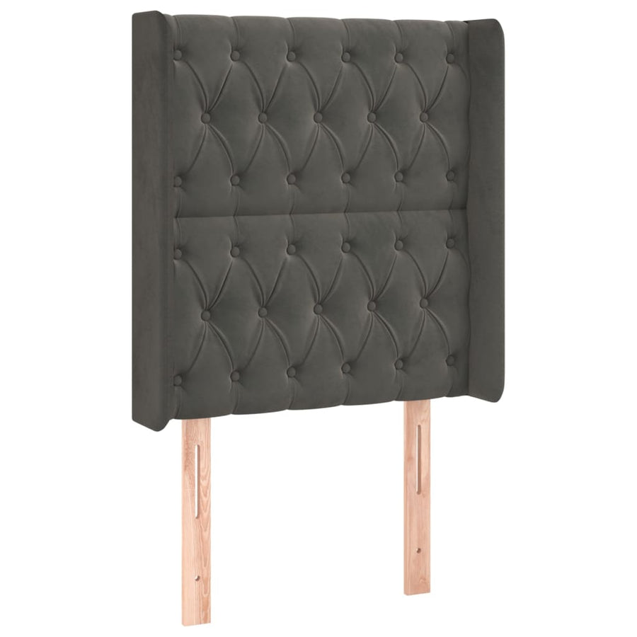 Boxspring Met Matras En Led Fluweel Donkergrijs 80 x 200 cm Getuft ontwerp