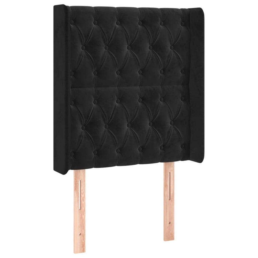 Boxspring Met Matras En Led Fluweel Zwart 80 x 200 cm Getuft ontwerp
