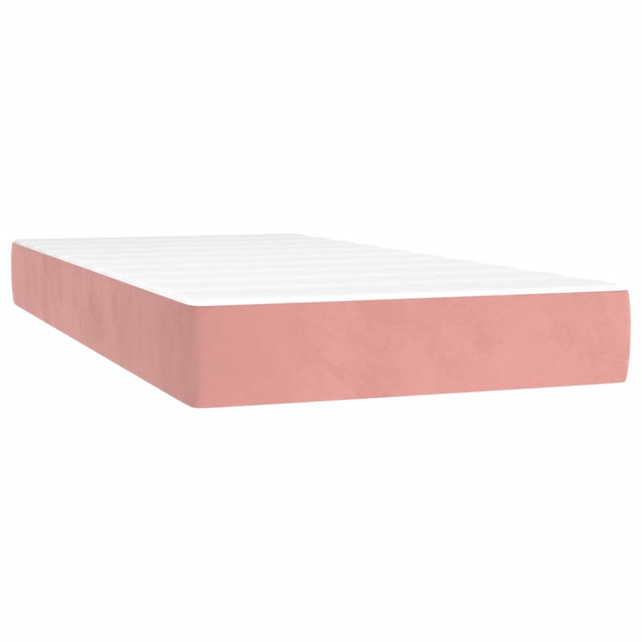 Boxspring Met Matras En Led Fluweel Roze 80 x 200 cm Getuft ontwerp