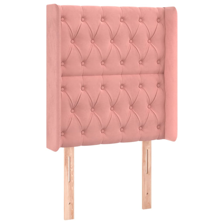 Boxspring Met Matras En Led Fluweel Roze 80 x 200 cm Getuft ontwerp