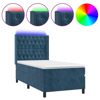 Boxspring Met Matras En Led Fluweel 90 x 200 cm