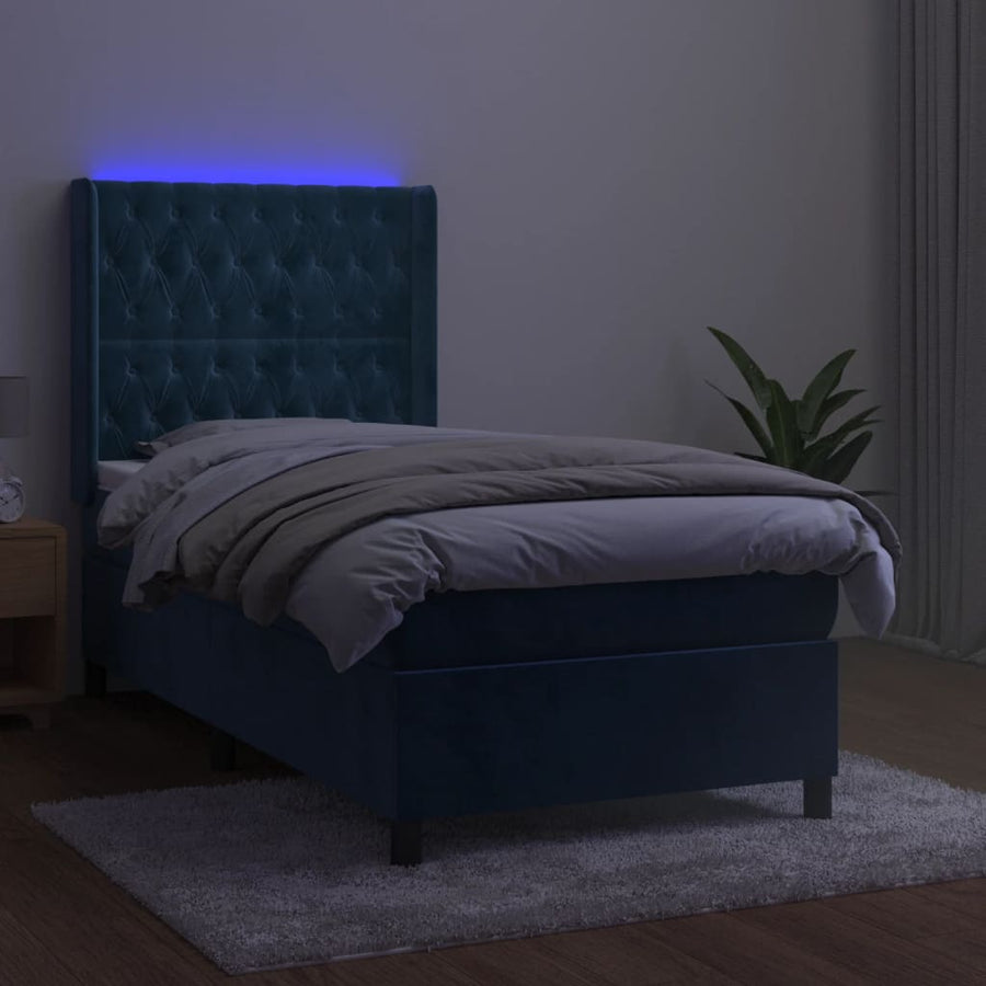 Boxspring Met Matras En Led Fluweel 90 x 200 cm
