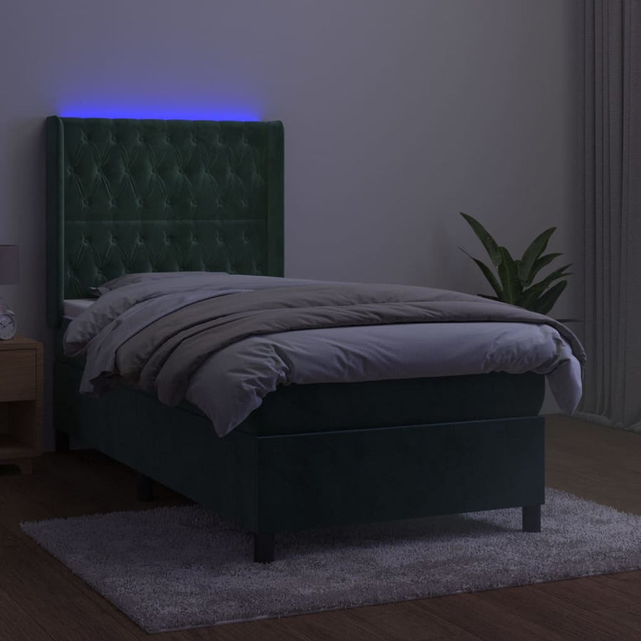 Boxspring Met Matras En Led Fluweel 100 x 200 cm
