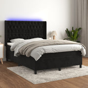 Boxspring met matras en LED 140x200 cm zwart