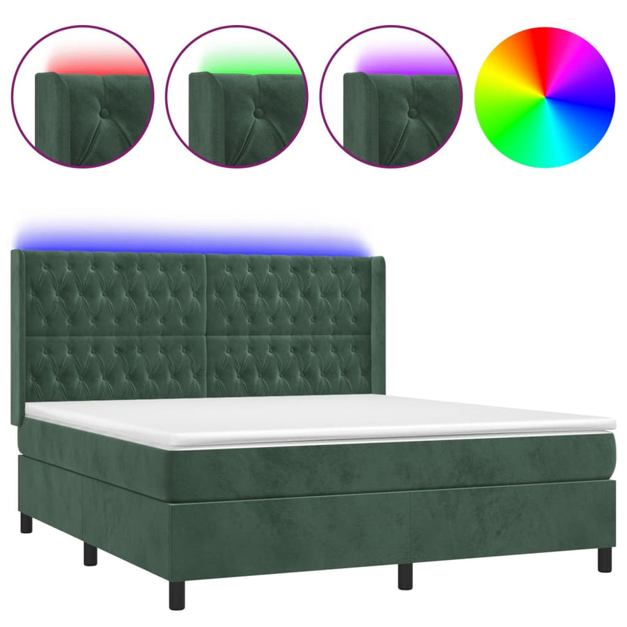 Boxspring Met Matras En Led Fluweel 160 x 200 cm