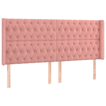 Boxspring Met Matras En Led Fluweel Roze 180 x 200 cm Getuft ontwerp