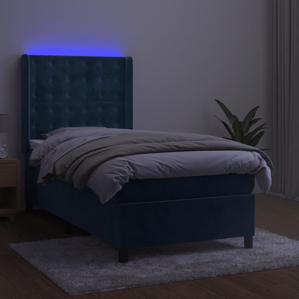 Boxspring Met Matras En Led Fluweel 90 x 190 cm