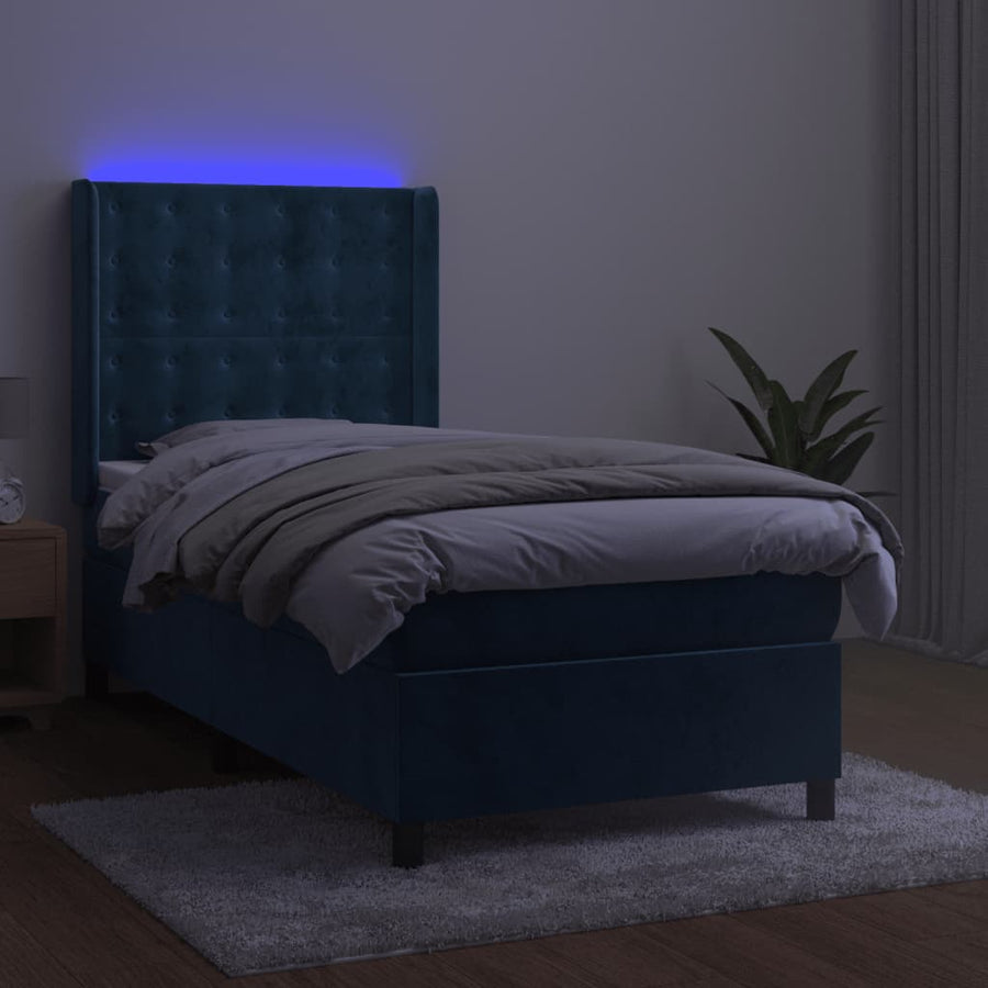 Boxspring Met Matras En Led Fluweel 90 x 190 cm