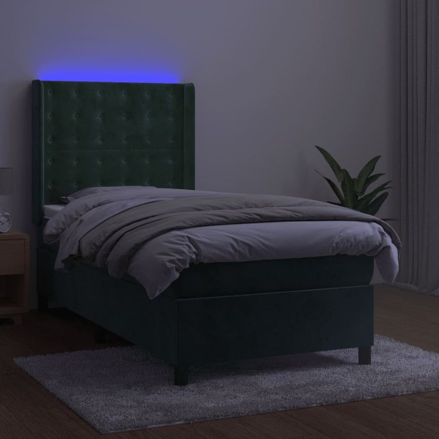 Boxspring Met Matras En Led Fluweel 100 x 200 cm