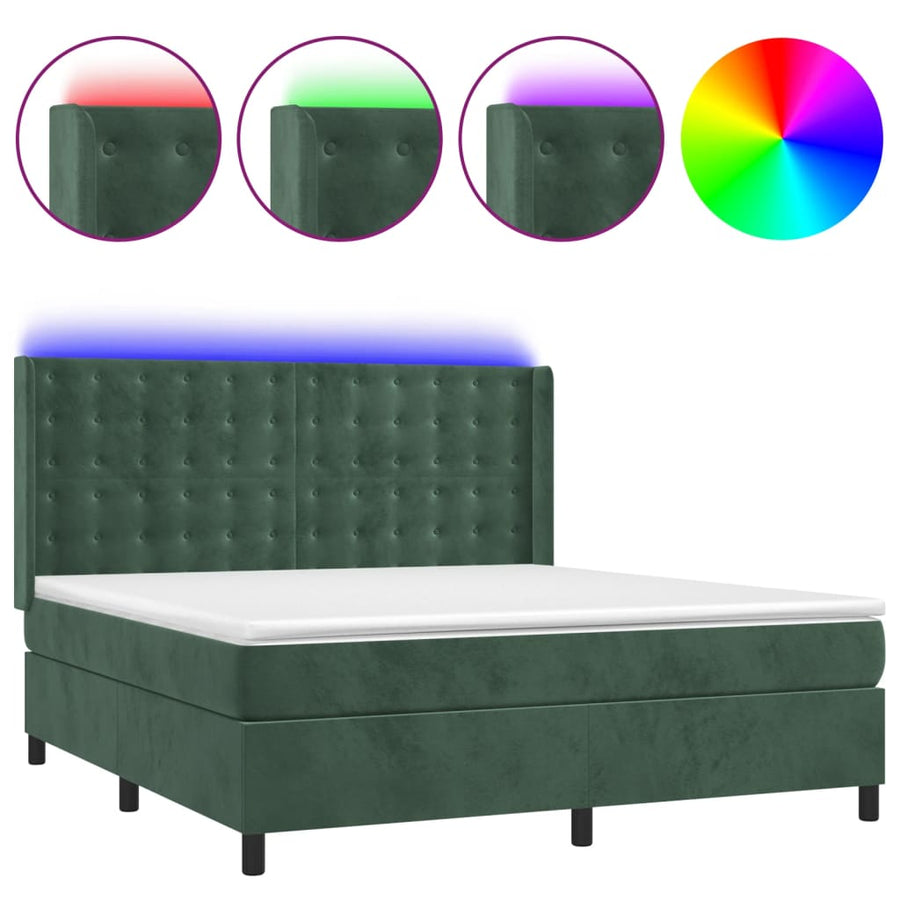 Boxspring Met Matras En Led Fluweel 160 x 200 cm