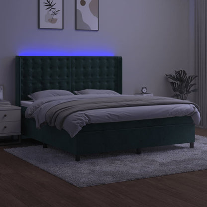 Boxspring Met Matras En Led Fluweel 160 x 200 cm