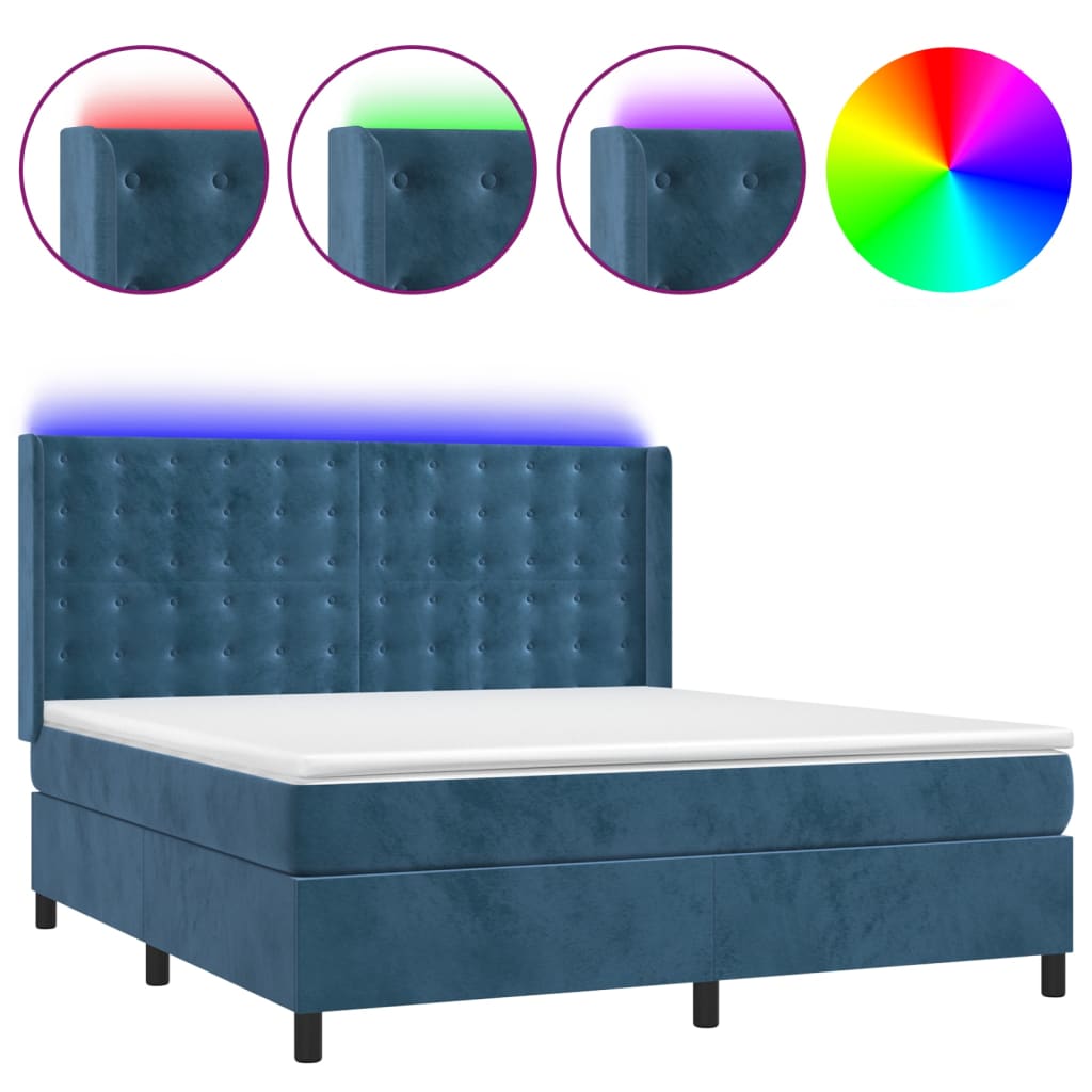 Boxspring Met Matras En Led Fluweel 160 x 200 cm