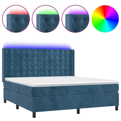 Boxspring Met Matras En Led Fluweel 180 x 200 cm